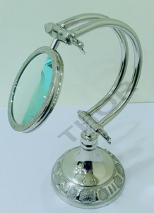 แว่นขยายตั้งโต๊ะ,แว่นขยายแผนที่เดสก์ท็อปแว่นขยายกระจก Chrome ทองเหลือง - Product Image 3