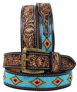 Cinturón occidental de cuero de vaca para hombres y mujeres, cinturón de cuentas occidental de diseñador de cuero de vaca, con herramientas manuales, 100% - Product Image 1