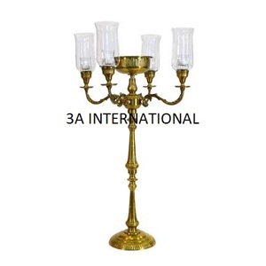 Candelabro de 9 Brazos Chapado en Oro con Campana de Vidrio para Decoración de Mesa de Bodas, Fiestas y Hoteles - Product Image 4