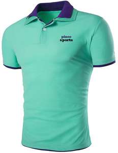 Polos de algodón piqué de doble cuello, Polo de doble capa, camiseta ajustada en blanco - Product Image 3