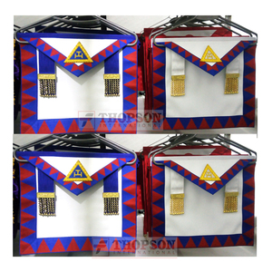 Delantal provincial de Arco Real bordado hecho a mano, cuello de cinta de tela de cuero personalizado, costura masónica Regalia - Product Image 2