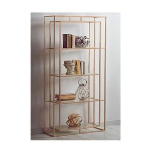 Étagère à livres en métal de couleur or au design classique, de qualité supérieure, forme personnalisée, meubles de salon pour la décoration de la maison - Product Image 2