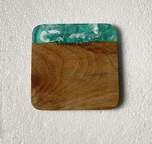 สไตล์หรูหราไม้และเรซิ่นสแควร์สีน้ําตาลที่รองแก้วสํานักงานปาร์ตี้และร้านอาหารวันเกิดเครื่องครัวโต๊ะตกแต่งใช้ - Product Image 6