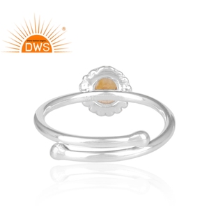 ออกแบบปรับของผู้หญิงผู้ผลิตแหวนที่ทำด้วยมือเครื่องประดับเงาซิทรินแหวนพลอย925เครื่องประดับแหวนเงิน - Product Image 3