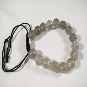 สร้อยข้อมือลูกปัดทำจากหินมูนสโตนสีเทาอัญมณีคริสตัลธรรมชาติคุณภาพดีเยี่ยม - Product Image 1