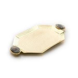 Bandeja de mármol para servir alimentos con asas de hierro Bandeja para servir té café de primera calidad para proveedor mayorista - Product Image 6