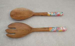 Trendy <b>Salad</b> Server <b>Salad</b> Tongs Inches Mango Wood Serving <b>Spoons</b> Set <b>Salad</b> Mixing Dinner Fork <b>Spoon</b> Long Handle home and kitchen - Product Image 6