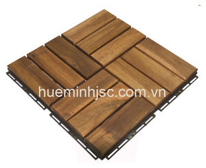 Dalles de terrasse en bois d'acacia de haute qualité, 12 lattes, emboîtables, à faire soi-même, en provenance du Vietnam, pour l'extérieur et l'intérieur - Product Image 2