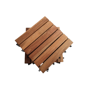 Azulejos de cubierta para exteriores entrelazados de alta calidad de 300x300mm, cubierta de madera de acacia de estilo tradicional para balcón, jardín suave - Product Image 1