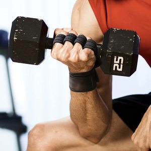 Guantes de levantamiento de pesas con espalda descubierta, guantes de alta calidad hechos a medida para entrenamiento deportivo y ejercicio, doble capa de Palma y agarre pesado - Product Image 6