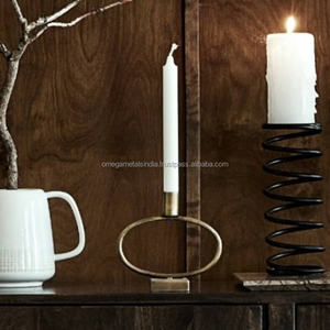 Bougeoir décoratif en laiton circulaire de pièce maîtresse décorative de haute qualité pour le fabricant et l'exportateur de décoration à la maison - Product Image 2