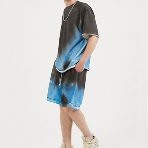 ชุดสั้นสำหรับผู้ชาย,เสื้อยืดมาใหม่ล่าสุดพร้อมกางเกงขาสั้นแบบสั่งทำสีระเหิดสำหรับฤดูร้อน - Product Image 6