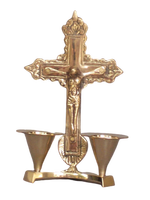 Chandelier religieux en laiton en forme de croix de Jésus, statue chrétienne du Seigneur Jésus, porte-bougie, vaisselle pour Noël