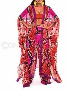 High Quality <b>Ladies</b> Multicolor Digital Printed Style Customized Good Quality Popular Women Kimono Set <b>Beach</b> <b>Cover</b> <b>up</b> Kimono Set - Product Image 6
