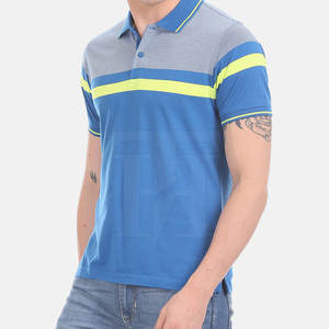 Polo de cuello redondo para hombre, de algodón, Color liso, venta al por mayor - Product Image 2