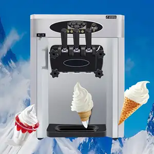 Commercial 3 Flavor Air Pump Cone Softy Ice cream Frozen Yogurt Soft Serve Making Soft Ice Cream Machine Price For Sale