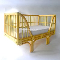 Lits pour animaux de compagnie en rotin naturel avec coussin moelleux et design respirant pour chats et chiens, motif uni, adorable, lavable à la main