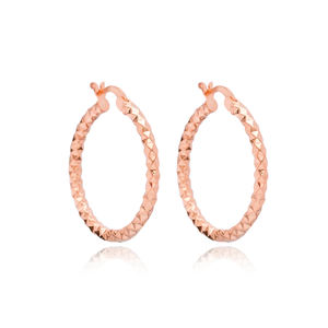 การออกแบบทางเรขาคณิต30มิลลิเมตร Dia ห่วงต่างหูตุรกีที่ทำด้วยมือขายส่ง925สเตอร์ลิงเครื่องประดับเงินของขวัญสำหรับผู้หญิง - Product Image 4