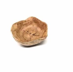 Bol à nourriture rustique en bois de manguier et cuivre, design arrondi écologique pour la nourriture des animaux de compagnie ou à usage général - Product Image 3