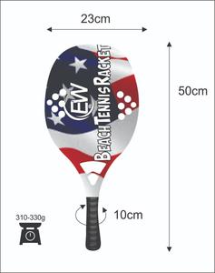 Raquetas de Tenis Playa y Pádel Personalizadas con Fibra de Carbono y Vidrio, Combinaciones de Colores con Logotipos, Peso 310-330g, Longitud 50cm - Product Image 5