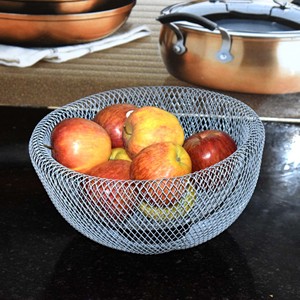 ตะกร้าลวดโลหะทำด้วยมือหรูหราทำด้วยมือสำหรับเก็บผักและผลไม้พร้อมของว่างตะกร้าตาข่ายแบบมีเอกลักษณ์สำหรับห้องครัว - Product Image 4