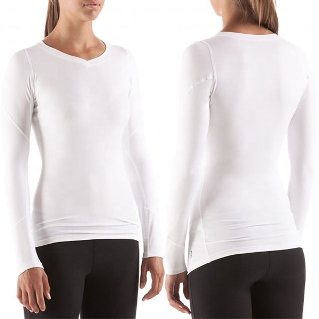 Women's Lightweight Compression Long Sleeve Base Layer Quick-Dry Breathable Sweat-Wicking Eco-Friendly Smart Fabric Solid