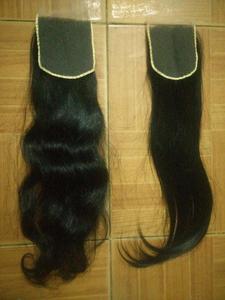 Fermeture de cheveux humains 4 "* 3.5" dentelle droite Remy Vietnam couleur naturelle partie centrale cheveux humains cheveux vietnamiens bruts - Product Image 4