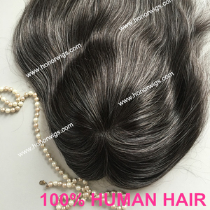 HT320 70%มนุษย์<span class=keywords><strong>ผม</strong></span>remyที่มี30%สังเคราะห์<span class=keywords><strong>ผม</strong></span>สีเทาtoupeeพี่ผู้หญิง<span class=keywords><strong>ผม</strong></span>สีเทาของ<span class=keywords><strong>ผู้หญิง</strong></span>touperที่กำหนดเองส่วนบุคคลขนาด - Product Image 1