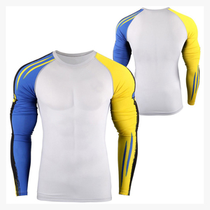 Sublimation <b>Printed</b> Custom Logo Spandex/Polyester Unisex Rash Guard for MMA BJJ <b>Surf</b> Long Sleeve OEM Manufacturers - Product Image 4