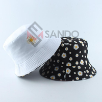 Sombrero de cubo con logotipo bordado personalizado para mujer, gorra de cubo de algodón liso con logotipo personalizado