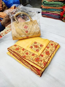 Indian <b>Designer</b> Partywear Saree With Blouse and <b>Designer</b> Matching Party Wear Beautiful Fancy Box Clutch Bag Purse Ethnic - Product Image 3