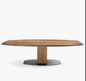 โต๊ะรับประทานอาหารไม้อะคาเซียอุตสาหกรรมแบบแข็งแผงเหล็กรูปไข่ชุดพับได้บาร์บ้านฟาร์มพร้อมวัสดุมะม่วง - Product Image 2