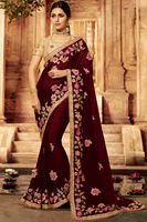 Designers à la mode bureau coton fleurs géométrique indien dames femmes Saree demi manches Blouse prêt à porter Saree vêtement