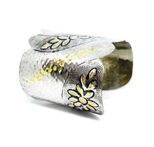 Venta caliente pulsera de plata brazalete de Metal de estilo brazalete de la joyería brazalete de brazalete abierto pulsera en tres tonos - Product Image 4