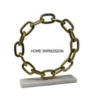 Sculptures de designer contemporaines en marbre lourd et métal électroplaqué, pièce décorative d'exception pour la maison, thème Noël