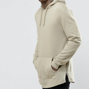 Nuevo gimnasio culturismo larga Sudadera con capucha de los hombres ajustada con bajo redondeado Sudadera con capucha - Product Image 6