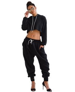 ชุดวอร์ม2ชิ้นสำหรับวิ่งชุดวอร์มแนวสตรีทสีพื้นชุดวอร์มสำหรับใส่วิ่ง - Product Image 1