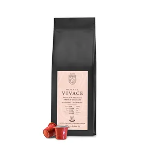 高品质Napresso兼容胶囊研磨咖啡25个包芳香和平衡80% 阿拉伯混合-M'Ama Vivace