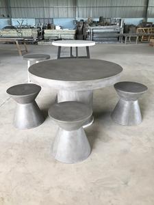 Meubles de luxe professionnels du Vietnam, table basse en béton et bois sur mesure, salon moderne - Product Image 2