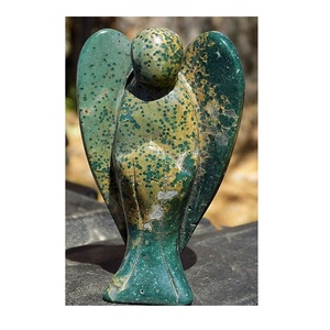 Cristal ange océan jaspe sculpture cristal 2 à 2.5 pouces pierre ange guérison pierres précieuses en vrac ange figurine pour la décoration de la maison - Product Image 3