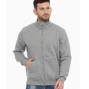 Sudadera con Capucha Personalizada para Hombre, Gris Sólido, de Forro Polar Ecológico, Transpirable, Chaqueta de Invierno, Forro Grueso, Cierre de Cremallera, Logotipo Impreso Lavado, OEM - Product Image 2