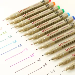 Kit de stylos de dessin professionnels, MS-807C 0.5mm, 12 couleurs, qualité supérieure, pour croquis artistique