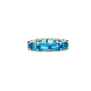 Modern Design Blue Topaz Rectangular Gemstone Handmade Ring 925 Sterling Silver Jewelry New Fashion Trendy Customize Design - Product Image 1