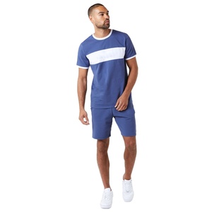 2022 nouveau Custom Design Made Été Confortable Couleur Bloc Chemise Et Short Ensemble Coton de Course Hommes Courte Twin-Set ensembles 2 pièce - Product Image 4