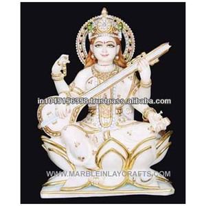 รูปปั้นพระแม่ศรีสวัสดี ทำจากหินอ่อนสีขาว - Product Image 1