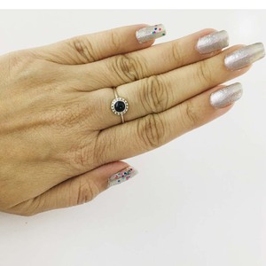 925เครื่องประดับเงินสเตอร์ลิงลำลองและงานแต่งงานแหวนพลอยโอนิกซ์สีดำน่ารักพร้อมเครื่องประดับชั้นดีสำหรับผู้หญิง - Product Image 4