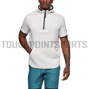 เสื้อสเวตเตอร์มีฮู้ดแขนยาวมีซิปแบบสวมหัวสำหรับผู้ชายผ้าสีบริสุทธิ์1 4 - Product Image 6