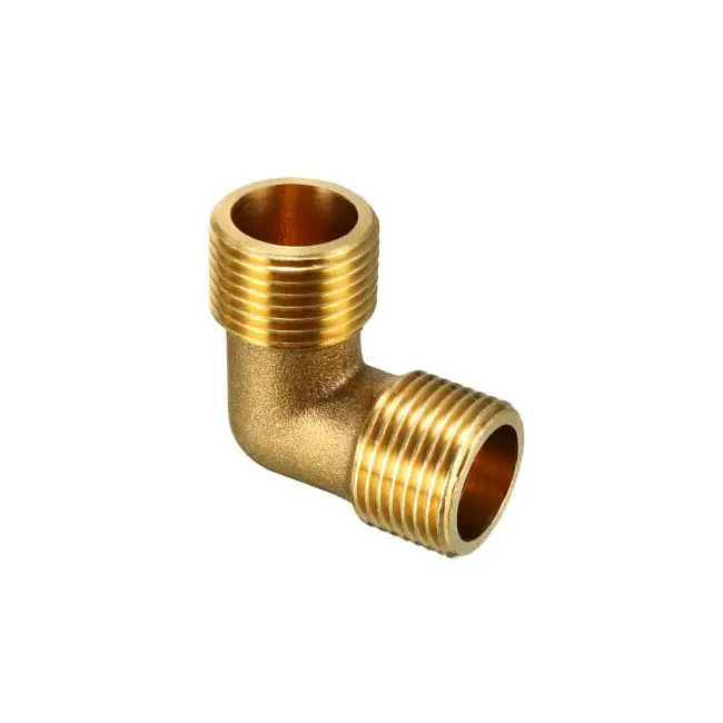Custom Size 1/4" NPT To 1/2" Barb Brass Pipe Fittings Male & Female Thread 90-Degree Elbow Connector With Nickel & Chrome Plated