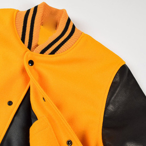 Vestes universitaires en laine noire de qualité supérieure, personnalisées OEM, avec doublure polaire de haute qualité, veste en laine sur mesure - Product Image 6
