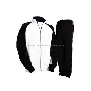 Conjunto Deportivo de Forro Polar de Algodón para Hombre, Talla Grande, Diseño Nuevo 2025, Color Negro y Blanco Liso, Ecológico, Fabricado en Fábrica, OEM - Product Image 1